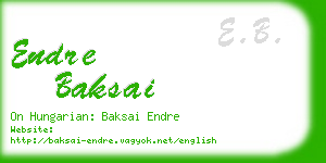 endre baksai business card